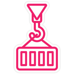 Crane Pulley Vector Design Icon Style