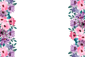 Watercolor flowers background vector for design.
