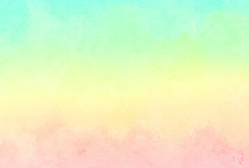 カラフルなグラデーションの水彩背景　テクスチャ素材　ピンク　水色　黄色