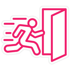 Vector Design Fire Exit Icon Style