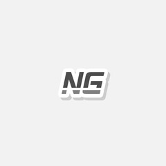 Obraz premium Letter NG logo sticker isolated on gray background