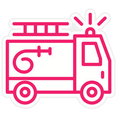 Vector Design Firefighter Truck Icon Style