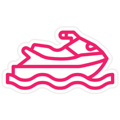 Vector Design Jet Ski Icon Style