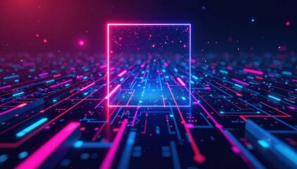 High Tech Background with Abstract Square , futuristic, high tech, square shape