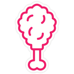 Vector Design Fried Chicken Icon Style
