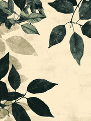 Clean and sophisticated background for a concert poster, featuring leaf and plant patterns 