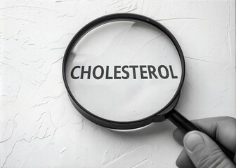 Examining Cholesterol: A Health Concept with Magnifying Glass