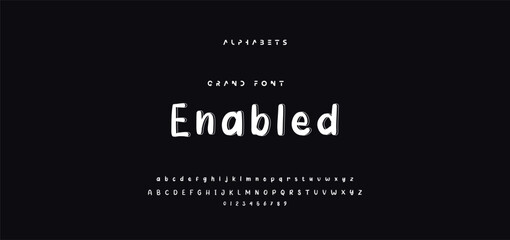 Kids style colorful font design, playful childish alphabet, letters and numbers