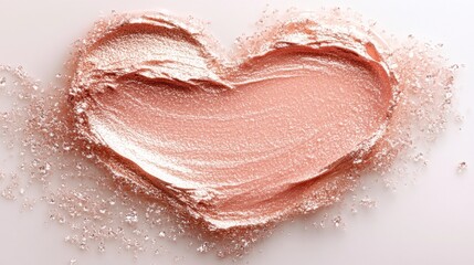 Fototapeta premium Heart-shaped blush smear on white background