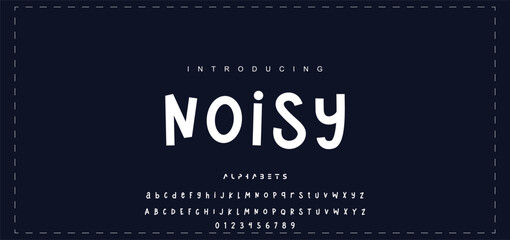 Kids style colorful font design, playful childish alphabet, letters and numbers