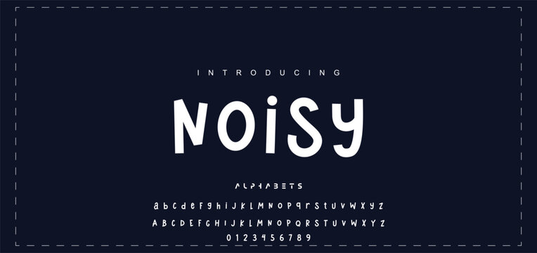 Kids style colorful font design, playful childish alphabet, letters and numbers