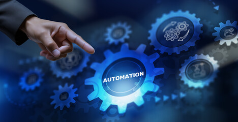 Automation 3D icon. Business industrial process workflow optimisation