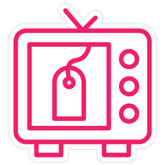 Vector Design Television Sale Icon Style