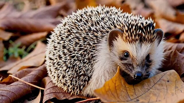 Cute Hedgehog Autumn Video