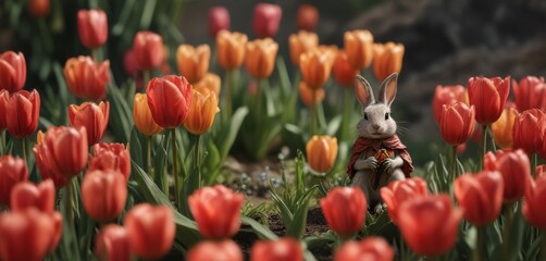 Tiny flower dweller in a tulip , tulip, tiny, flower