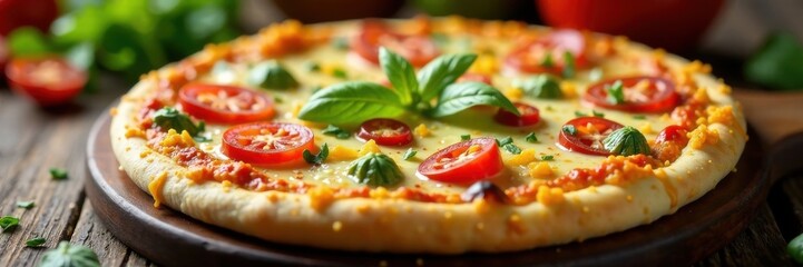 Topping pizza with fresh vegetables and cheese , fresh, pizza, topping