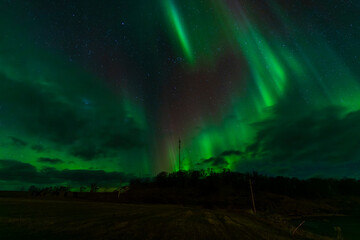 Elsgnes, Harstad, Hinnøya, Norway - 25 February 2025 - Spectacular Northern Lights seen from Elsgnes near Harstad