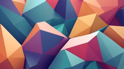 Fototapeta premium Geometric Peaks – Vibrant Abstract Polygonal Landscape
