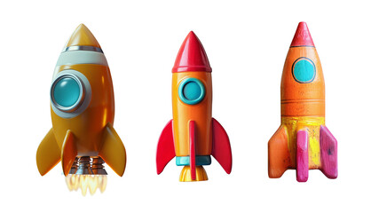 Launch of a red rocket isolated on clear PNG background, made as pen, marker or pencil. Successful school start, back to school concept.