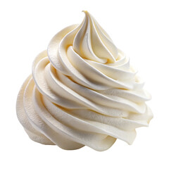 Swirl of Whipped Cream Isolated on White Background
