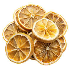 Dried Lemon Slices Isolated on White Background
