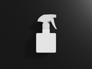 square spray bottle mockup, cubic-shape foggy bottle mockup, white regtangular sprayer packaging, liquid chemical atomizer container, 500 ml cleaning product foggy bottle container