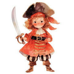 Adventurous pirate character fantasy land illustration colorful environments whimsical viewpoint