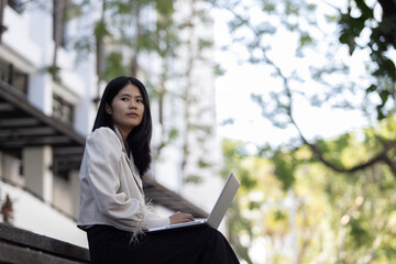 Future remote work combines technology smart phone connection online white digital business woman enable e-learning productivity while travel blend comfort modern devices serenity computer equipment