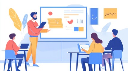 A neatly stacked pile of colorful school books on a desk – no background