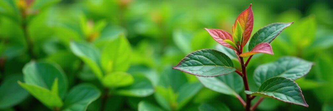 La planta con hojas moradas y verdes crece en un jard?n, leaves, vegetation, greenery