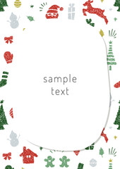 手描きのクリスマスモチーフのフレーム