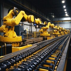 A drone shot of a natural gas field with flaring stacks and extraction equipment.