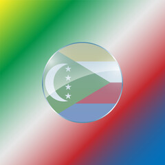 Comoro  flags design vector illustration graphic of glossy buttons with identification pin vector illustration