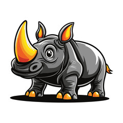 Fototapeta premium Rhino cartoon illustration 
