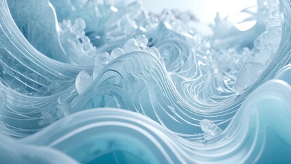 Hypnotic ice vortex with layered ridges, exuding cool radiance. Great for spa-like brand experiences, immersive concept art, and wintery elegance.
