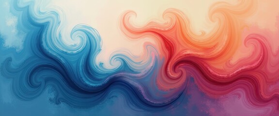 Obraz premium Abstract Swirling Blue and Orange Watercolor Paint Background
