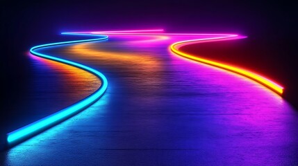 A neon-lit grid with pulsating lights in alternating rows over a clean, dark futuristic background.