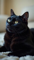 Warmly embracing a sleek black cat with a delicate paw print on its fur , kitty love , black love, kitten