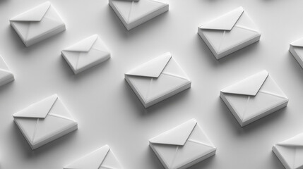 White envelopes pattern background email marketing communication message concept digital newsletter