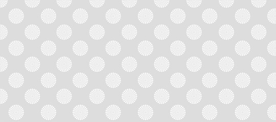 Grey background and white polka dot vector seamless pattern with circles