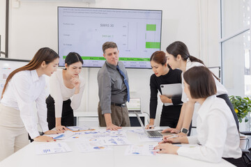 Group of Creative team sad and depressed, Worry team, Unhappy business team.