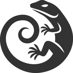 Lizard sitting with its tail wrapped around its body animal vector