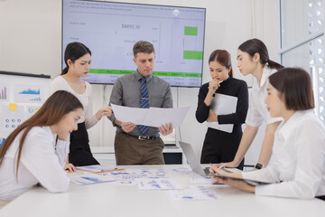 Group of Creative team sad and depressed, Worry team, Unhappy business team.