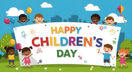 Obraz premium Children's Day: Reaching for the Sky