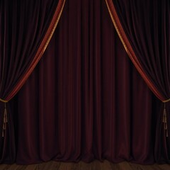 Dark velvet curtain backdrop with golden accents, luxury,