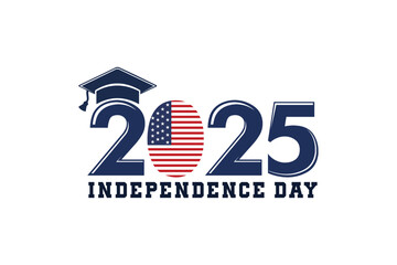 Obraz premium USA 2025 Independence Day vector on transparent background