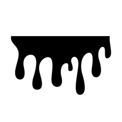 Black Melting Paint Abstract Liquid Vector Elements Isolated on White Background. Border and Drips Ink. Vector Illustration.