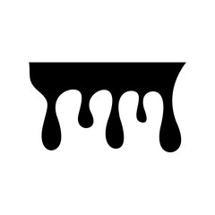 Black Melting Paint Abstract Liquid Vector Elements Isolated on White Background. Border and Drips Ink. Vector Illustration.