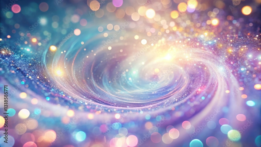 Aufkleber A swirling vortex of shimmering light, a mesmerizing display of colorful bokeh and sparkling dust particles creating a celestial tapestry of ethereal beauty