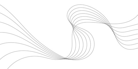Fototapeta premium Black line wave technology background